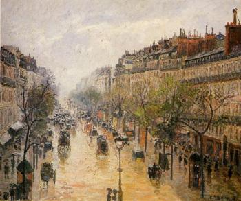 Camille Pissarro : Boulevard Montmartre, Spring Rain